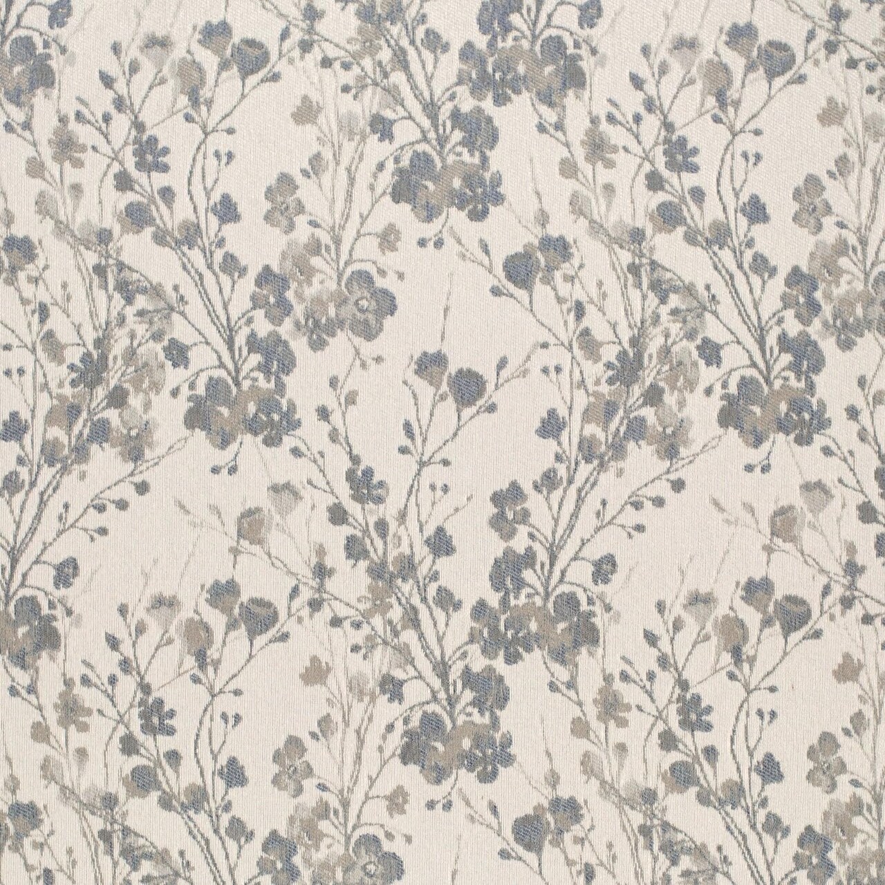 Natural Blue Stain Resistant Performance Pet Friendly Floral Tapestry Woven Pattern Upholstery Fabric by The Yard - SKU: Radcliffe Oxford